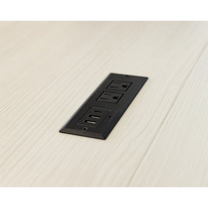 Contemporary Laminate Wood L-Desk & Return, Office Writing Table & Return