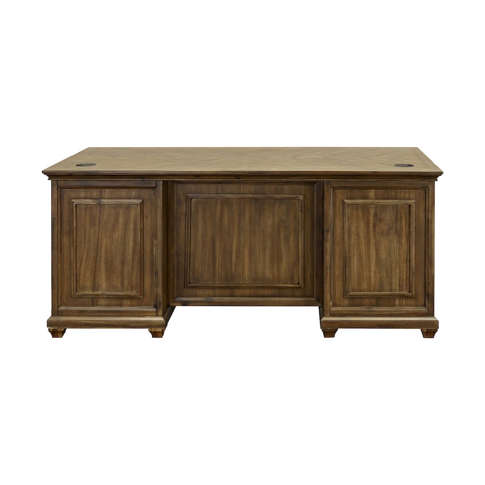 Porter Wood Double Pedestal Executive Desk, Fully Assembled