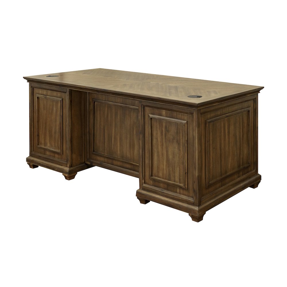 Porter Wood Double Pedestal Executive Desk, Fully Assembled