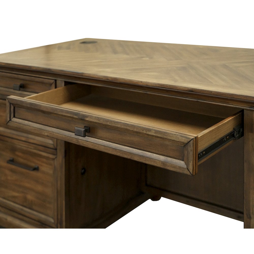 Porter Wood Double Pedestal Executive Desk, Fully Assembled