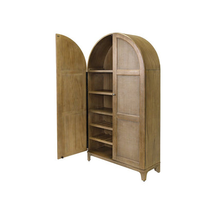 Quincey Coastal Arch shaped Bar Cabinet, Fully Assembled