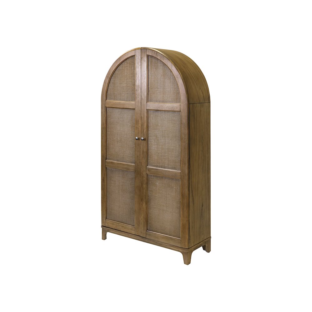 Quincey Coastal Arch shaped Bar Cabinet, Fully Assembled