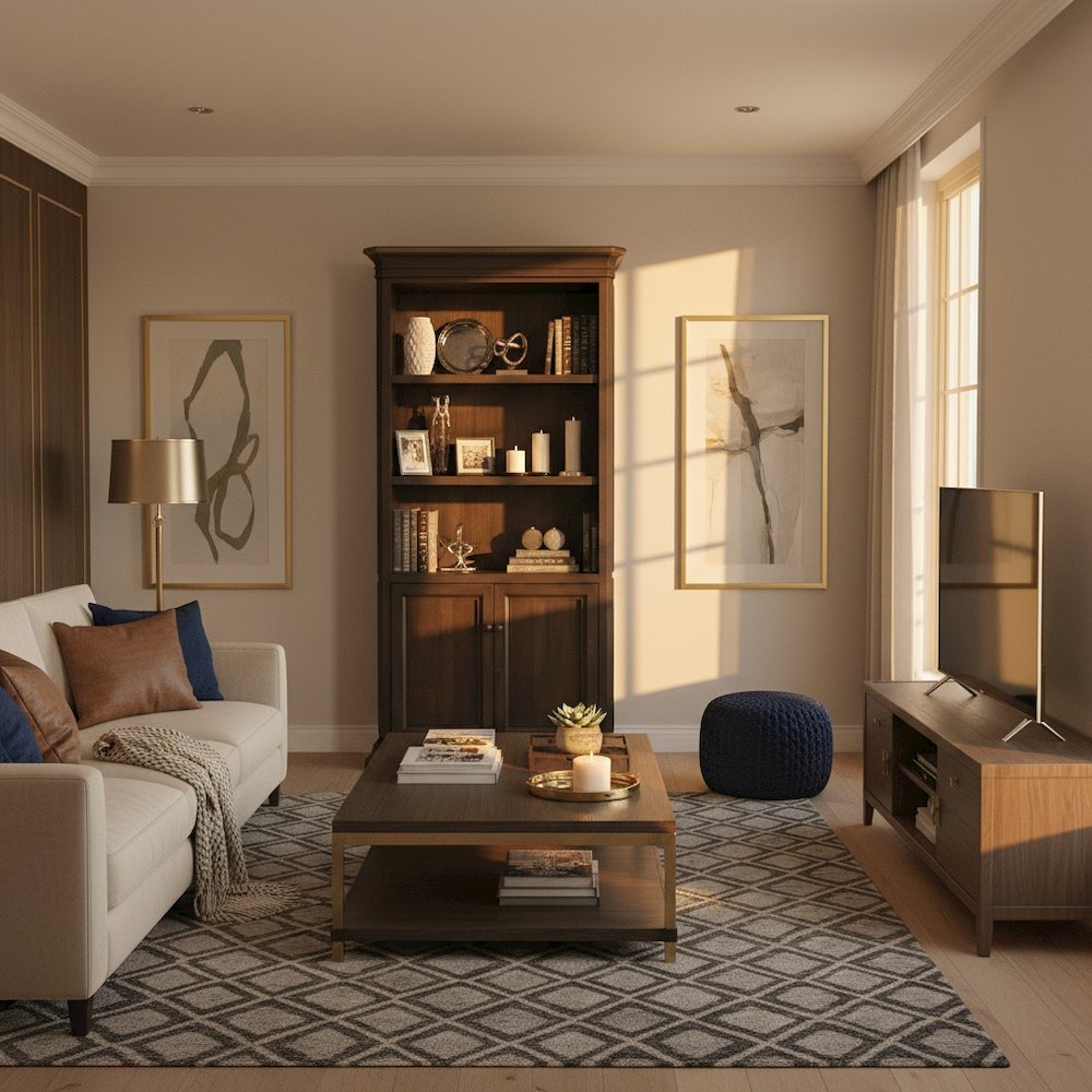 Executive Bookcase, Doors, Adjustable Shelves, Brown