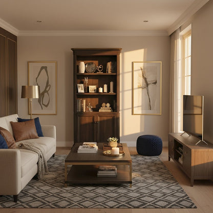 Executive Bookcase, Doors, Adjustable Shelves, Brown