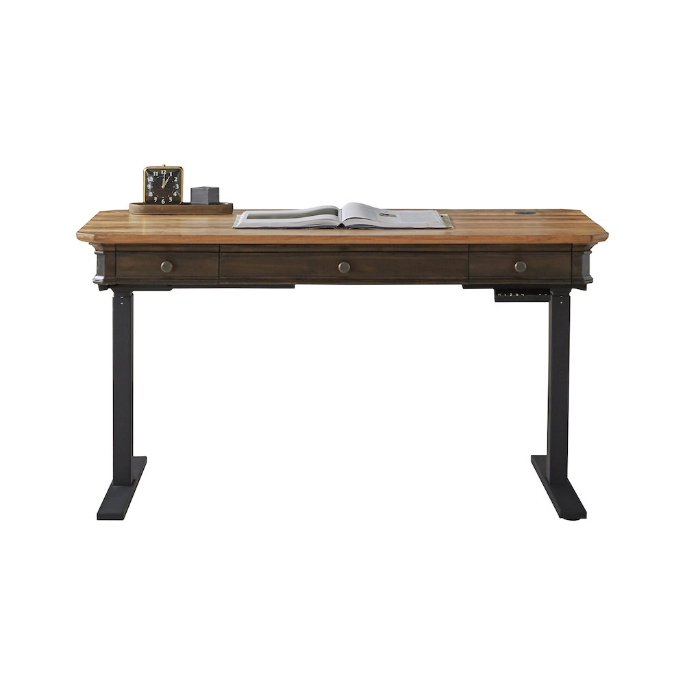 Sonoma Executive Electric Sit/Stand Desk With Solid Plank Top, Brown