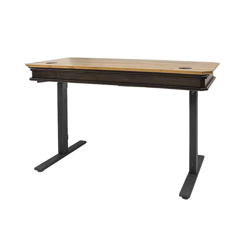 Sonoma Executive Electric Sit/Stand Desk With Solid Plank Top, Brown