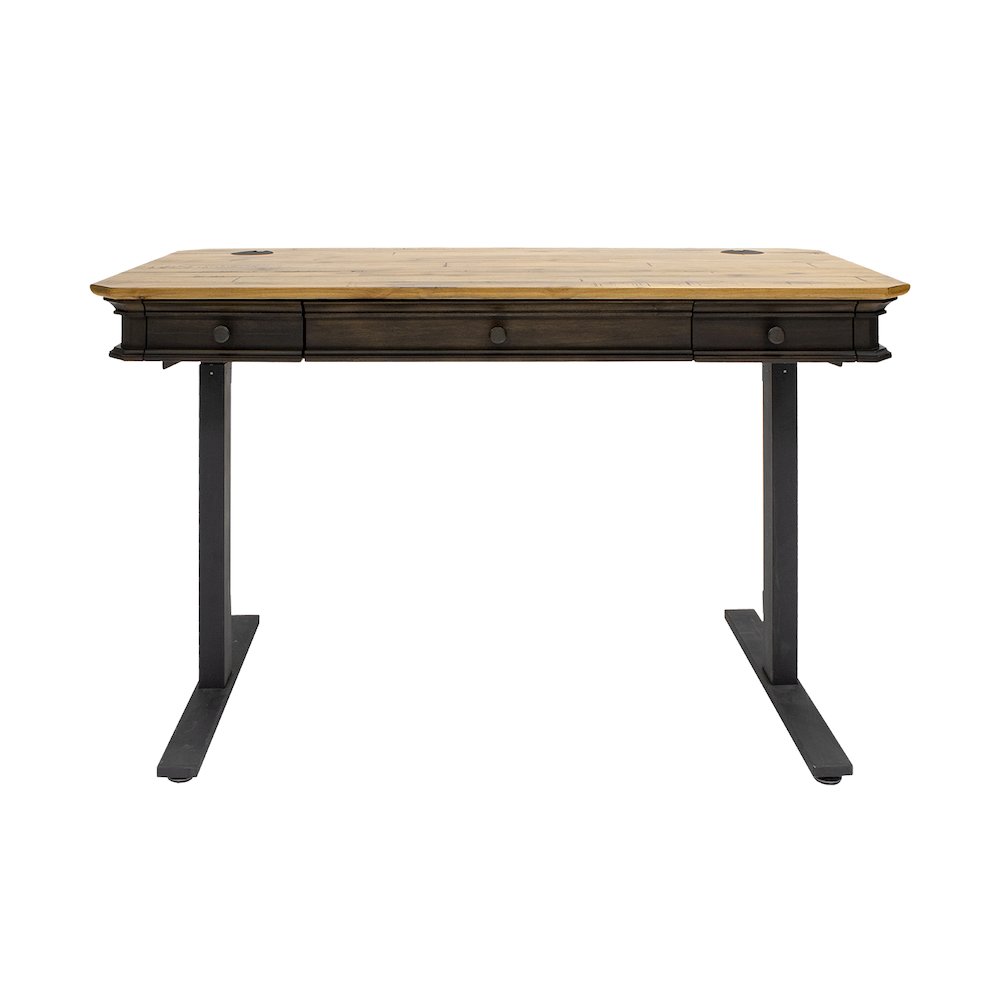 Sonoma Executive Electric Sit/Stand Desk With Solid Plank Top, Brown