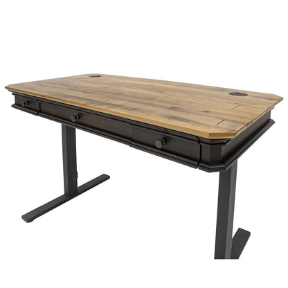 Sonoma Executive Electric Sit/Stand Desk With Solid Plank Top, Brown