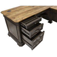Sonoma Executve L-Desk & Return With Solid Wood Plank Tops, Brown