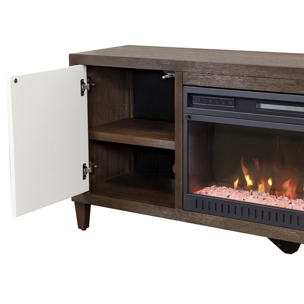 Stellar Wood 65" Fireplace Console with with doors