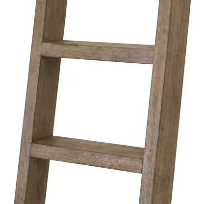 Traditional Wooden Decorative Ladder for Blankets and Towels, Brown