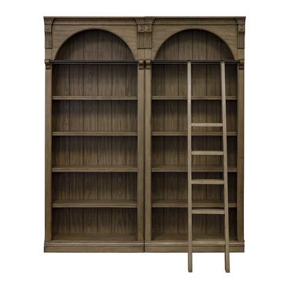 Stratton 8' Tall Bookcase Wall With Ladder, Storage