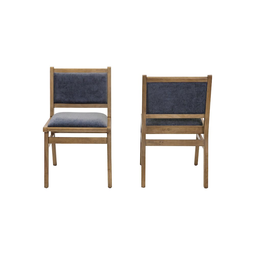 Shelby Two Mid-Century Modern Wood Side Chairs, Brown
