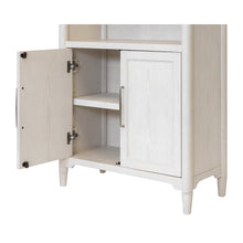 Wood Bookcase with Doors, Office Shelving, Storage Cabinet, Assembled, White