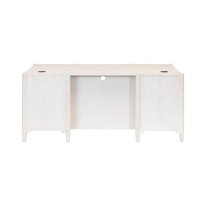 Wood Double Pedestal Executive Desk, Writing Table, Office Storage, White