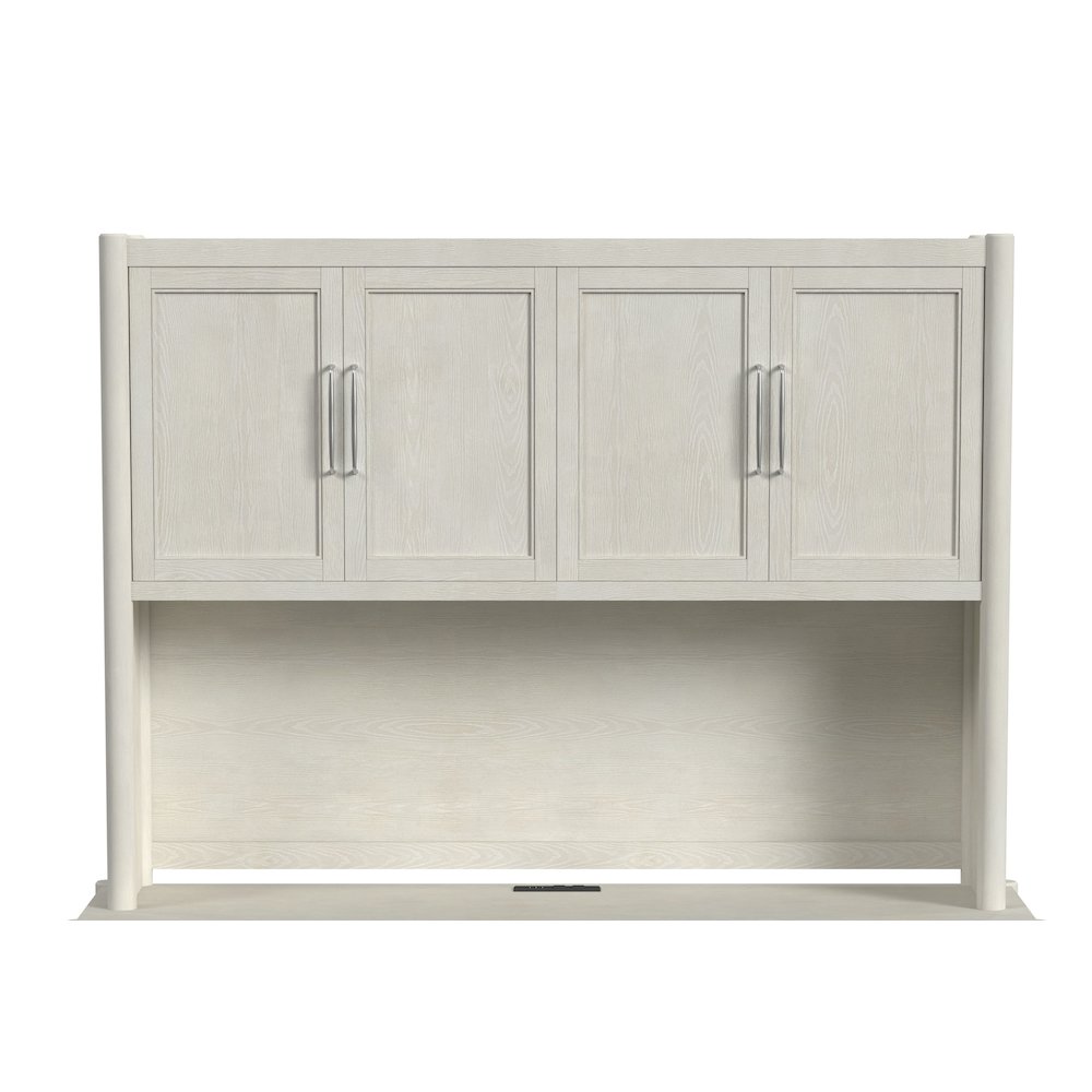 Modern Wood Hutch With Doors, Storage Cabinet, Fully Assembled, White