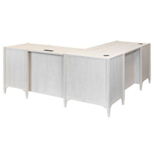 Executive Wood Double Pedestal L-Desk, Corner Table, Office Storage, White