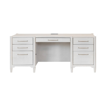 Wood Desk with Hutch,Office Storage,Writing Table with Cabinet, Assembled, White