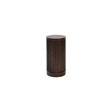 Modern round pedestal table, side table, cocktail stand, fully assembled, brown