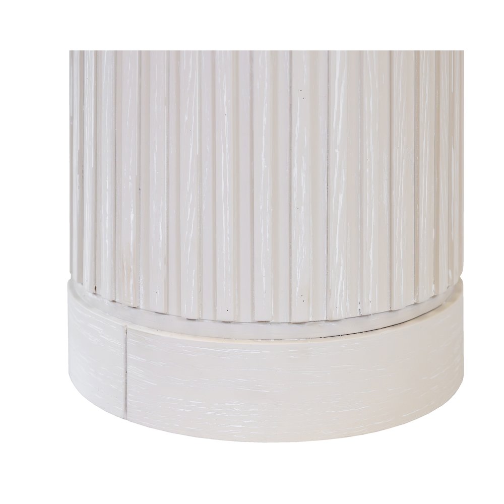 Modern round pedestal table, side table, cocktail stand, fully assembled, white