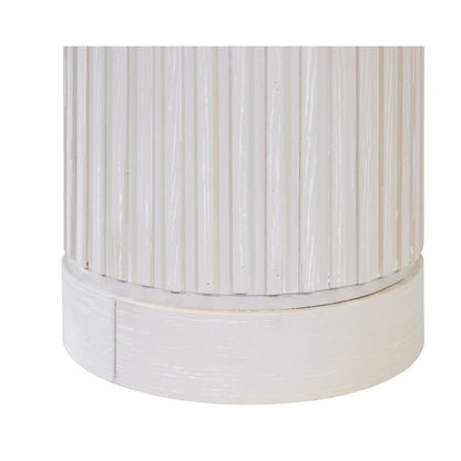 Modern round pedestal table, side table, cocktail stand, fully assembled, white