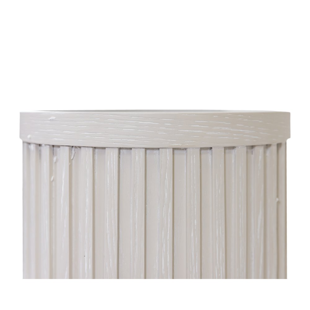 Modern round pedestal table, side table, cocktail stand, fully assembled, white