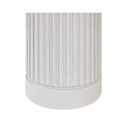Modern round pedestal table, side table, cocktail stand, fully assembled, white