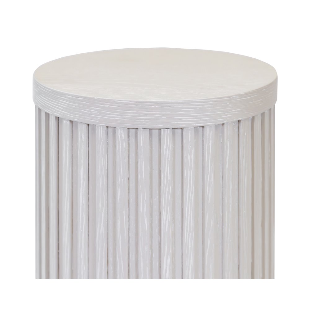 Modern round pedestal table, side table, cocktail stand, fully assembled, white