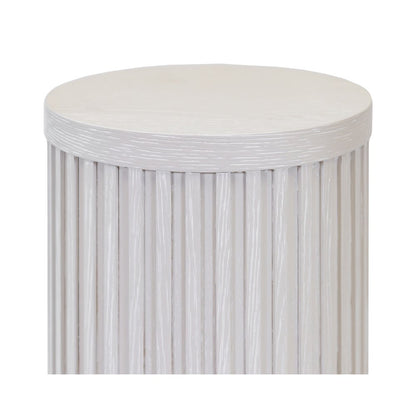 Modern round pedestal table, side table, cocktail stand, fully assembled, white