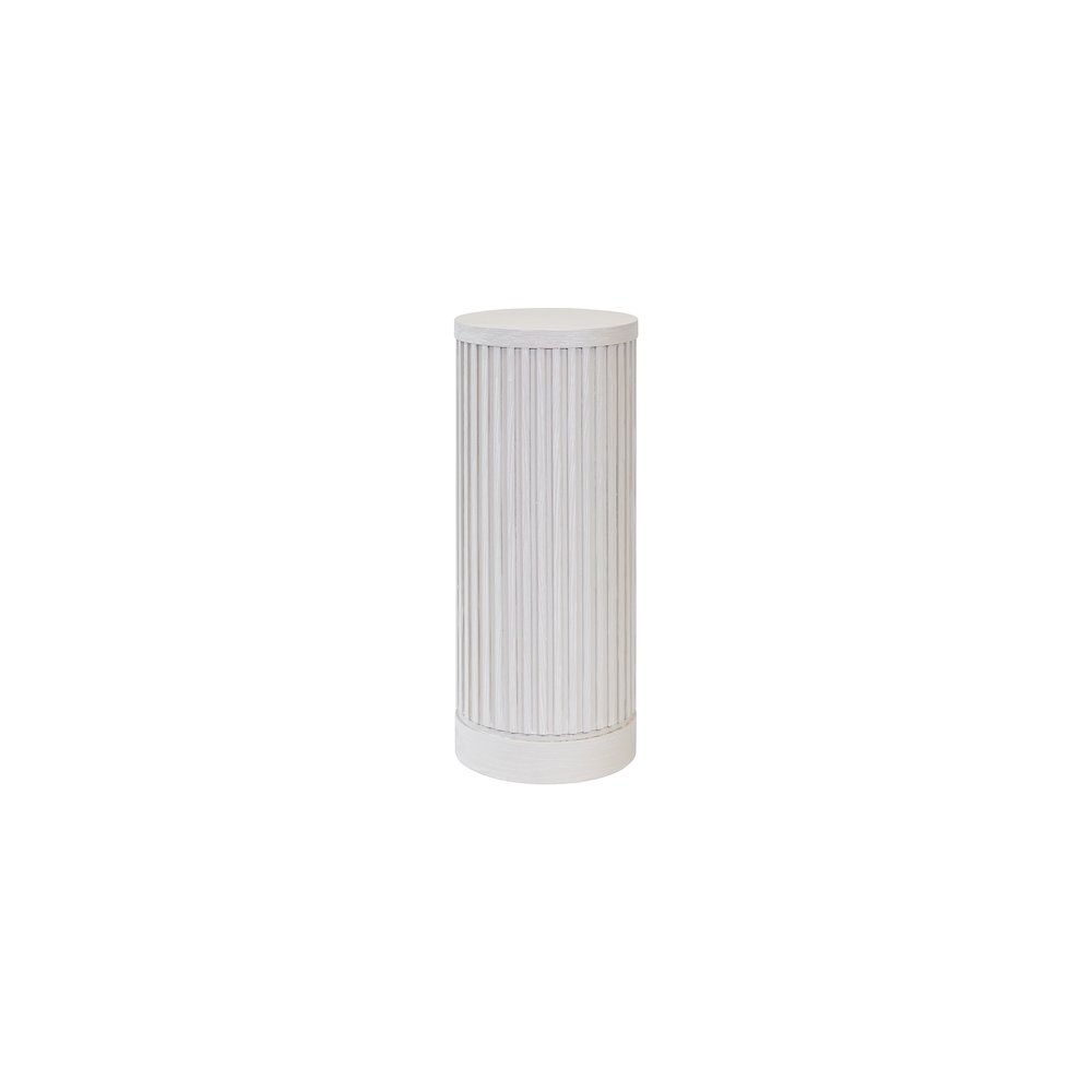 Modern round pedestal table, side table, cocktail stand, fully assembled, white