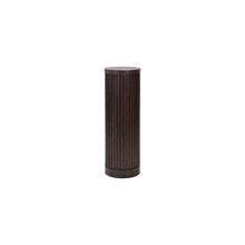 Modern round pedestal table, side table, cocktail stand, fully assembled, brown