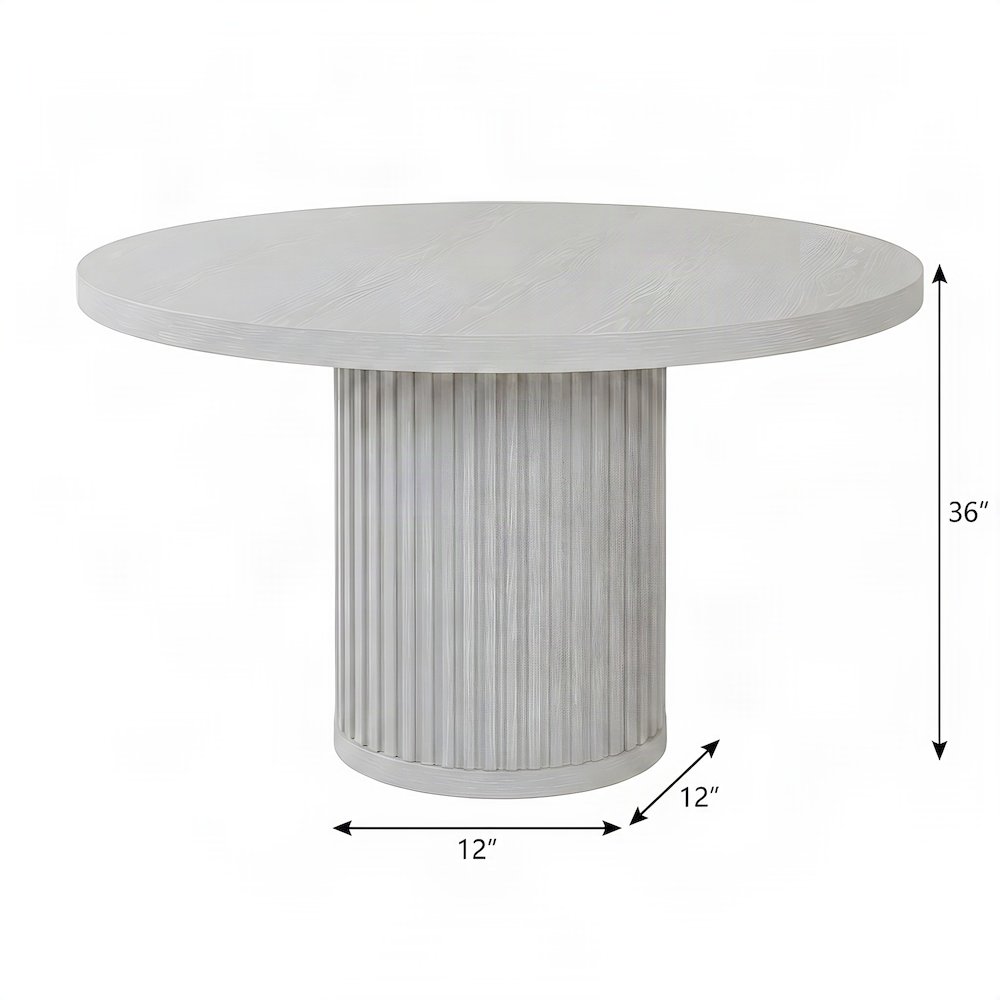 Wood Round Pedestal Side and End Table, Fully Assembled Tall Accent, White