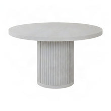 Wood Round Pedestal Side and End Table, Fully Assembled Tall Accent, White