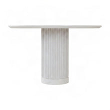Wood Round Pedestal Side and End Table, Fully Assembled Tall Accent, White