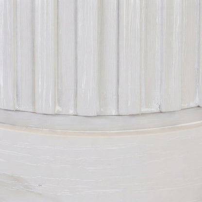 Wood Round Pedestal Side and End Table, Fully Assembled Tall Accent, White