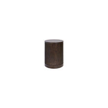 Modern round pedestal table, side table, cocktail stand, fully assembled, brown