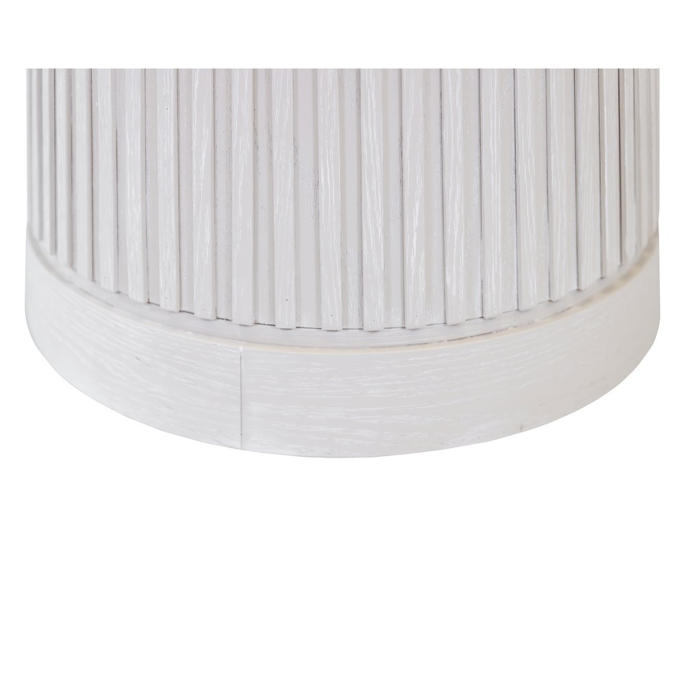 Modern round pedestal table, side table, cocktail stand, fully assembled, white