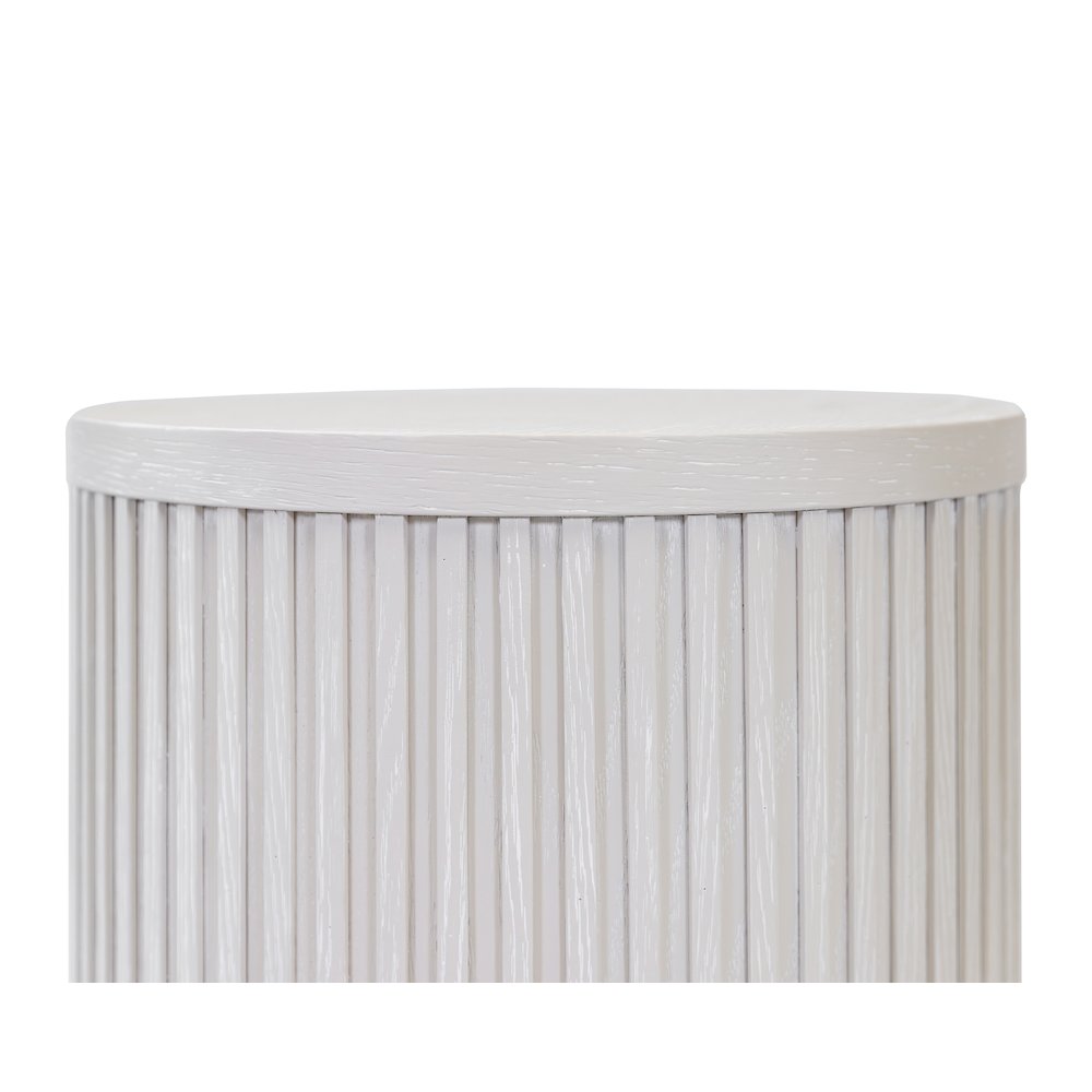 Modern round pedestal table, side table, cocktail stand, fully assembled, white
