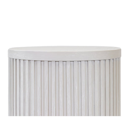Modern round pedestal table, side table, cocktail stand, fully assembled, white