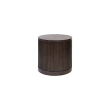 Modern round pedestal table, side table, cocktail stand, fully assembled, brown