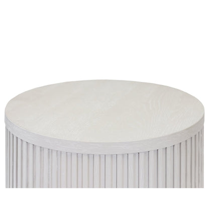 Modern round pedestal table, side table, cocktail stand, fully assembled, white