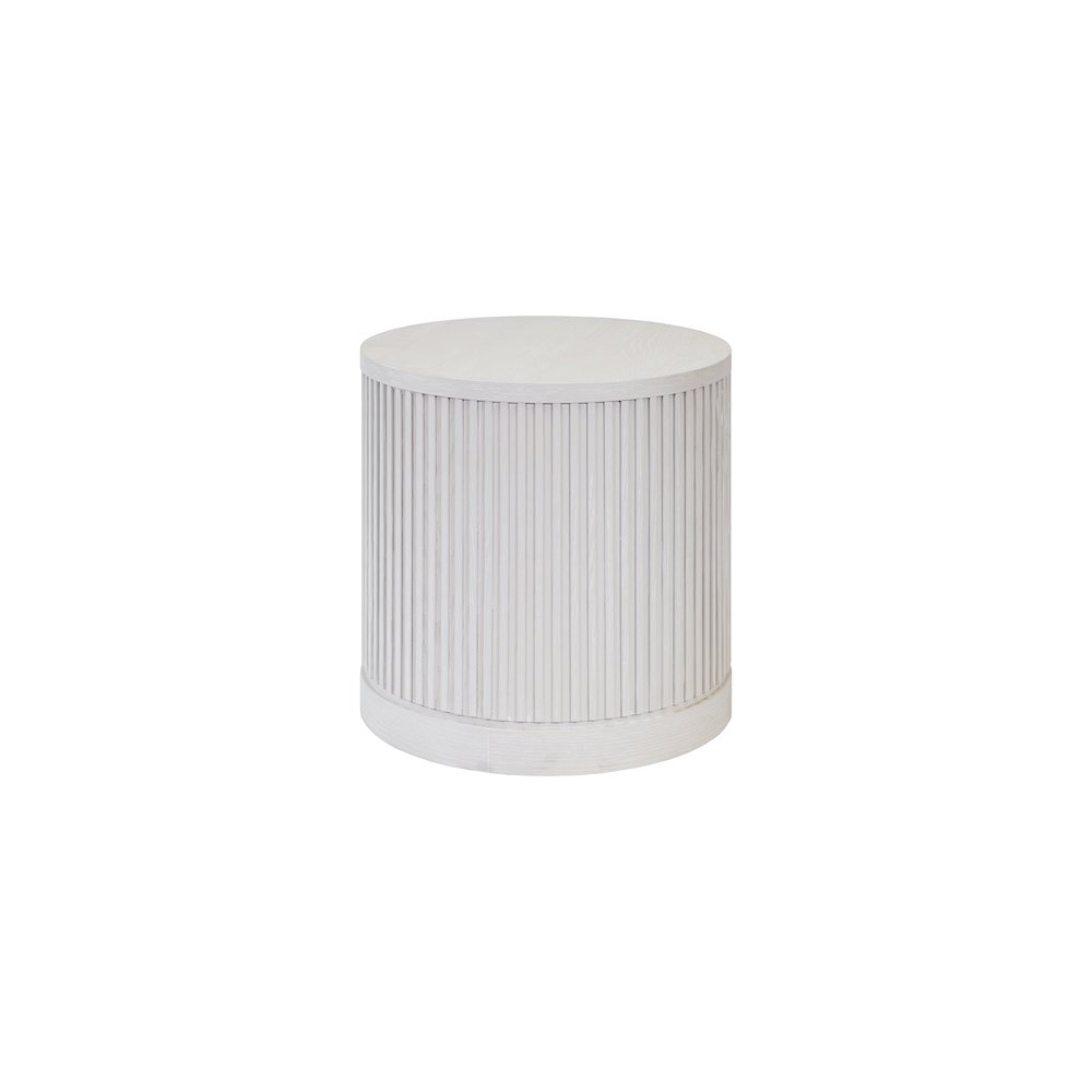 Modern round pedestal table, side table, cocktail stand, fully assembled, white