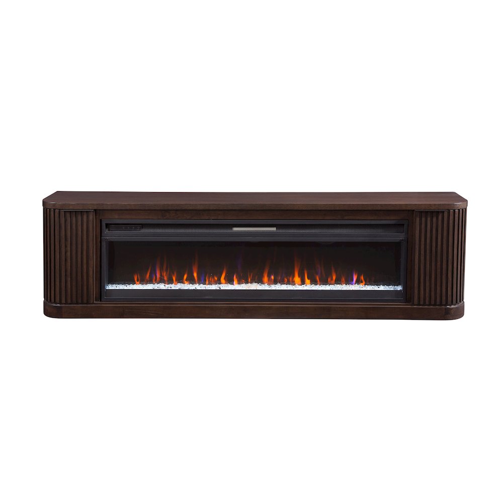 Tulane 84" Fireplace Console, Fully Assembled, Brown