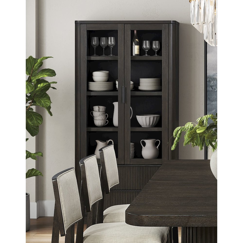 Tulane Style, Wood Dining Display Cabinet, Fully Assembled