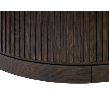 Modern round coffee table, side table, cocktail stand, fully assembled, brown