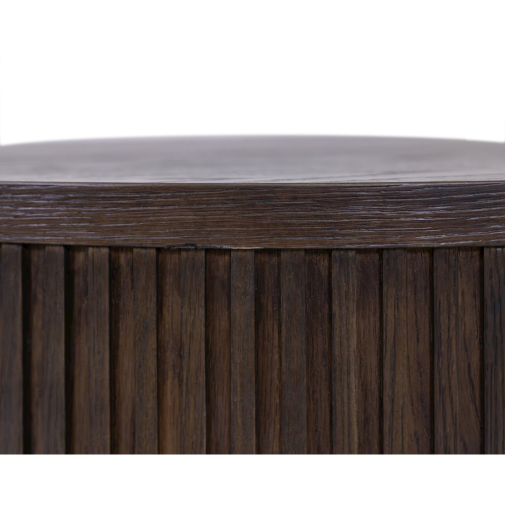 Modern round coffee table, side table, cocktail stand, fully assembled, brown