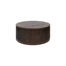 Modern round coffee table, side table, cocktail stand, fully assembled, brown