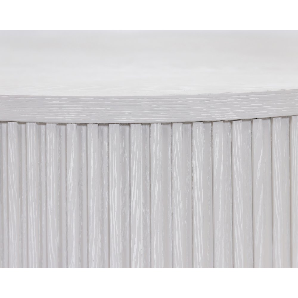 Modern round coffee table, side table, cocktail stand, fully assembled, white