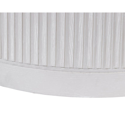 Modern round coffee table, side table, cocktail stand, fully assembled, white