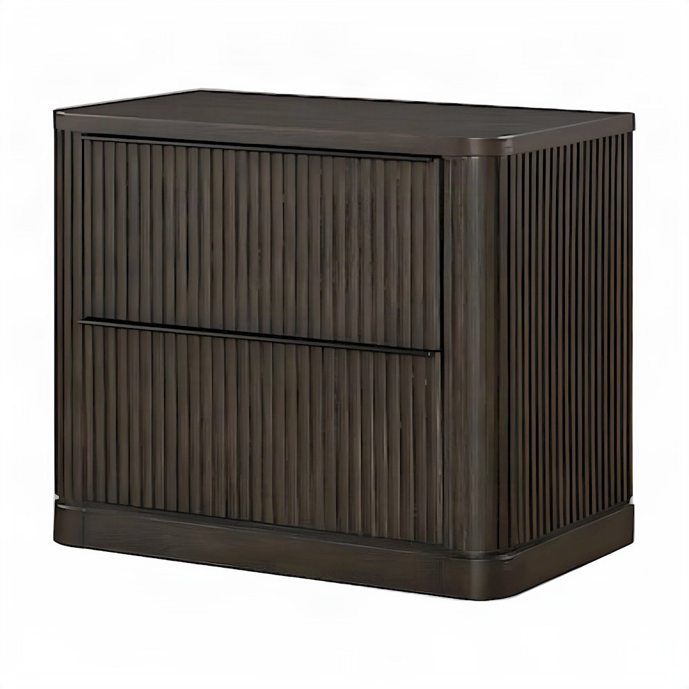 Wood Laminated Lateral File Cabinet with Legal and Letter Drawer, Brown